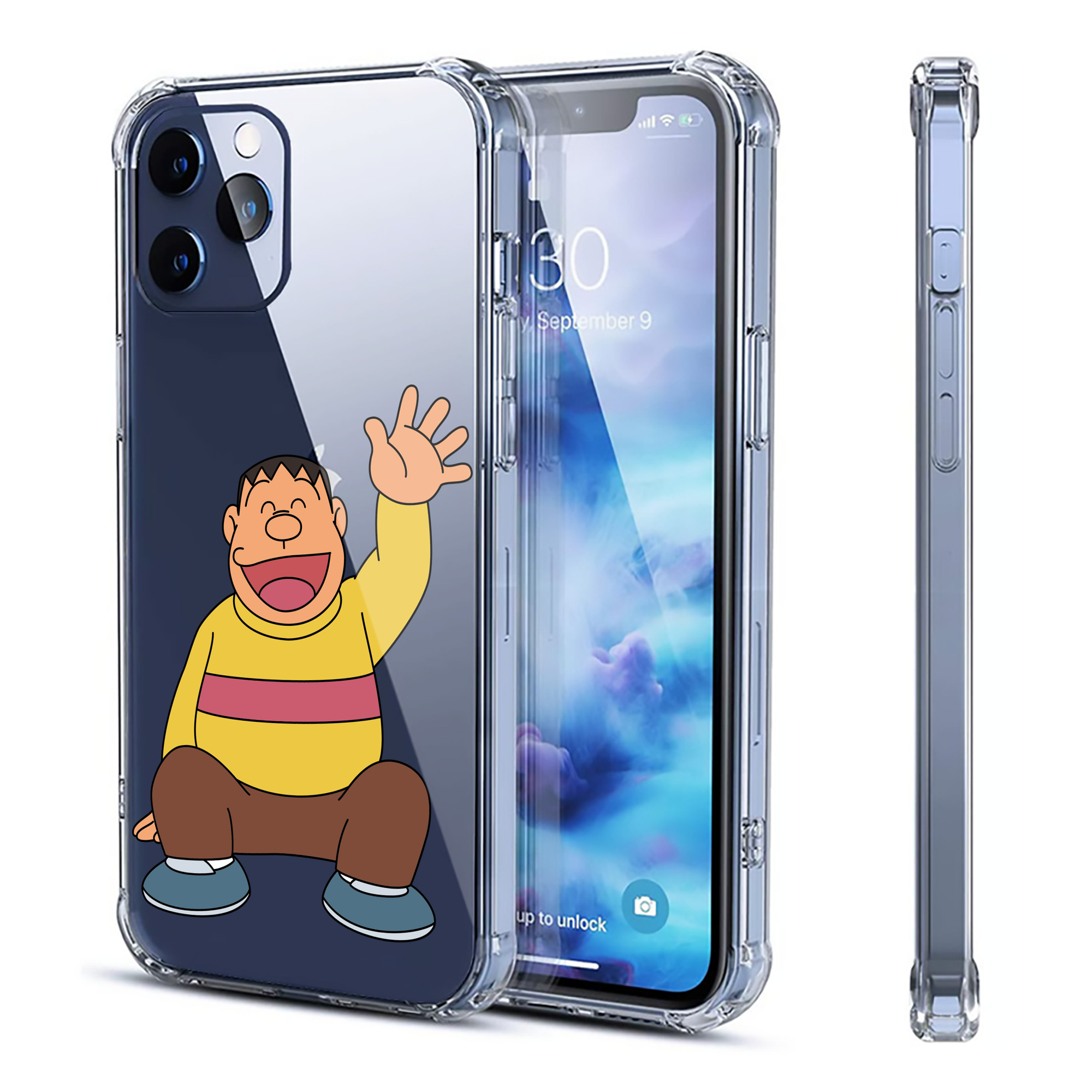 （画像用） ドラえもん 剛田武 Doraemon Gouta Takeshi 【iPhone 12シリーズ対応】透明スマホケース（クリアソフトケース）